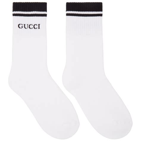 gucci white logo socks